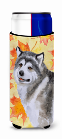 Dog with Fall Design Ultra Hugger for slim cans (size: 4 x 6.5)