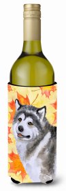 Dog with Fall Design Wine Bottle Hugger (size: 5.5 x 7)