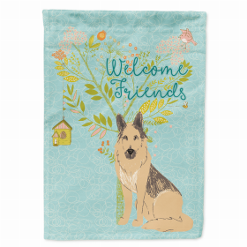 Welcome Friends/Dog Breed Themed Flag Canvas (Color: German Shepherd, size: 28 x 40)