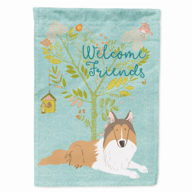 Welcome Friends/Dog Breed Themed Flag Canvas (Color: Collie, size: 28 x 40)