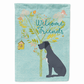 Welcome Friends/Dog Breed Themed Flag Canvas (Color: Great Dane - Black, size: 28 x 40)