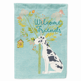 Welcome Friends/Dog Breed Themed Flag Canvas (Color: Great Dane - Harlequin, size: 28 x 40)