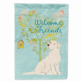 Welcome Friends/Dog Breed Themed Flag Canvas (Color: Labrador Retriever - Yellow, size: 28 x 40)