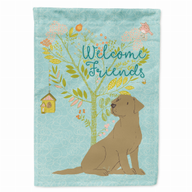Welcome Friends/Dog Breed Themed Flag Canvas (Color: Labrador Retriever - Chocolate, size: 28 x 40)