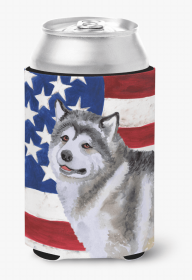 Patriotic With Dog Can or Bottle Hugger (size: 3 x 5)