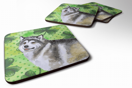 St Patrick's Design with Dog Foam Coaster Set of 4 (size: 3.5 x 3.5)