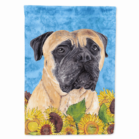 Dog in Summer Flowers Flag Garden Size (size: 11.5 x 15)