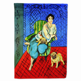 Lady/Dog Breed Flag Canvas (Color: Pug 1, size: 28 x 40)