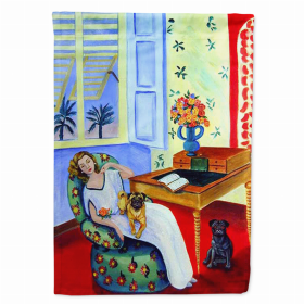 Lady/Dog Breed Flag Canvas (Color: Pug 3, size: 28 x 40)