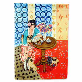 Lady/Dog Breed Flag Canvas (Color: Pug 4, size: 28 x 40)