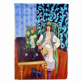 Lady/Dog Breed Flag Canvas (Color: Pug 5, size: 28 x 40)