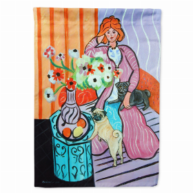 Lady/Dog Breed Flag Canvas (Color: Pug 6, size: 28 x 40)
