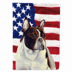 USA American Flag with French Bulldog Flag Canvas House Size (Color: LH9006CHF, size: 28 x 40)