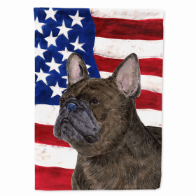 USA American Flag with French Bulldog Flag Canvas House Size (Color: SS4003CHF, size: 28 x 40)