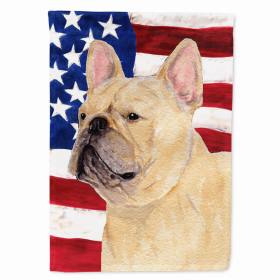 USA American Flag with French Bulldog Flag Canvas House Size (Color: SS4047CHF, size: 28 x 40)