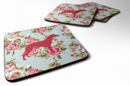Dog Breed Hound Group Foam Coaster (Color: Greyhound, size: 3.5 x 3.5)